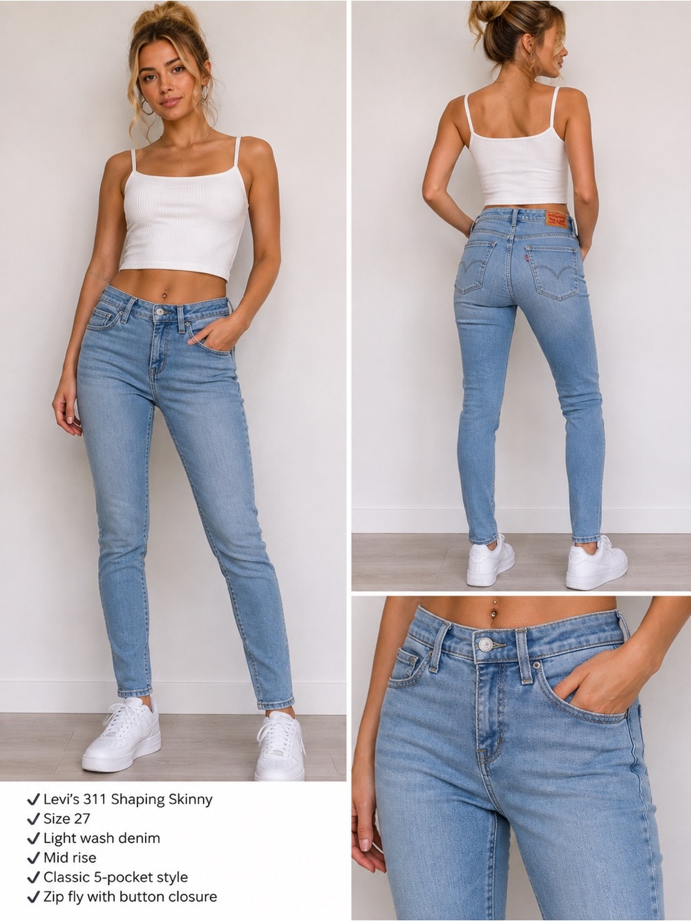 Levi’s 311 Shaping Skinny Jeans Light Wash W27 L30 Women’s